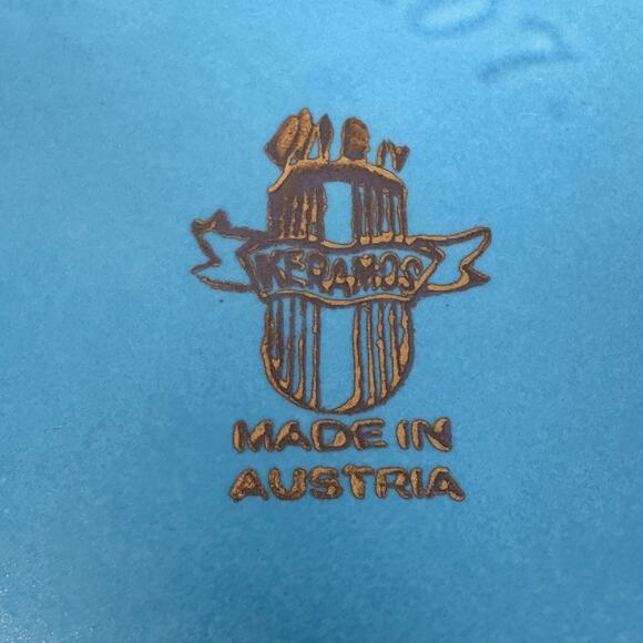 Vintage Wien Keramos Ceramic Dish with‎ Lid 8" Blue & Metallic Gold Matte 3207 - Picture 9 of 11